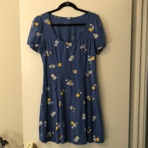 Old Navy floral, blue swing dress
